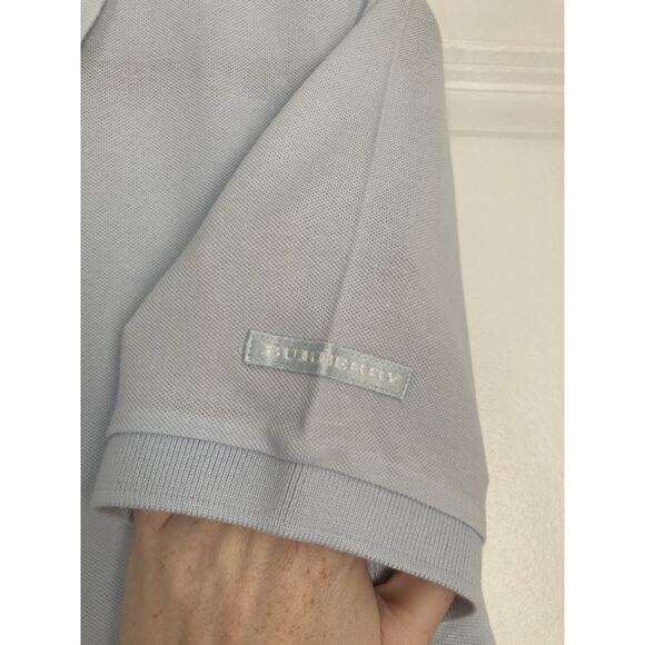 Women’s Burberry Golf Polo Shirt Large Light Powder Blue Pullover Vintage? Y2K - Picture 2 of 9